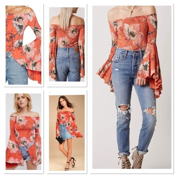 We The Free Printed Birds of Paradise Top - Picture 1 of 7